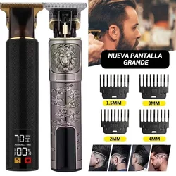 Cortadora de pelo eléctrica Vintage T9 para hombres, con pantalla LCD de barbero afeitadora profesional, cortadora de pelo, encendedor de barba