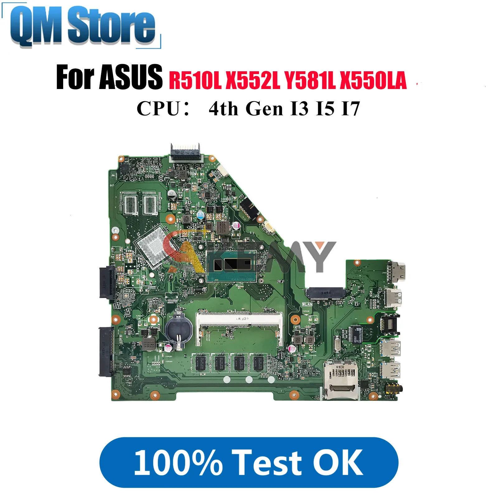 

X550LA Laptop Motherboard For ASUS VivoBook X550LN X550LB Y581L X552L R510L X550L X550LC X550LD Mainboard With I3 I5 I7 CPU stk