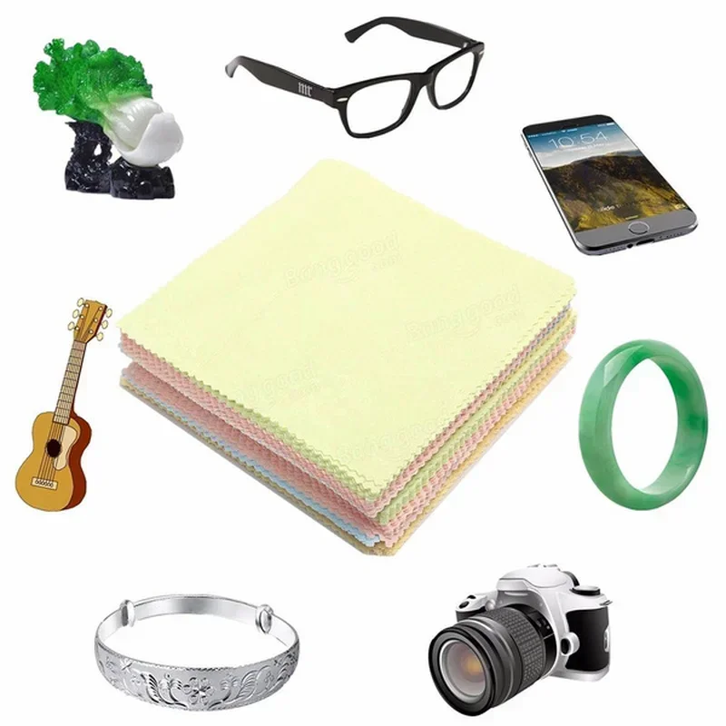 40PCS Suede Eyeglasses Cleaning Cloth Premium Microfiber Eyeglasses Cloth Cell Phone Screen Cleaning Cloth Random Color