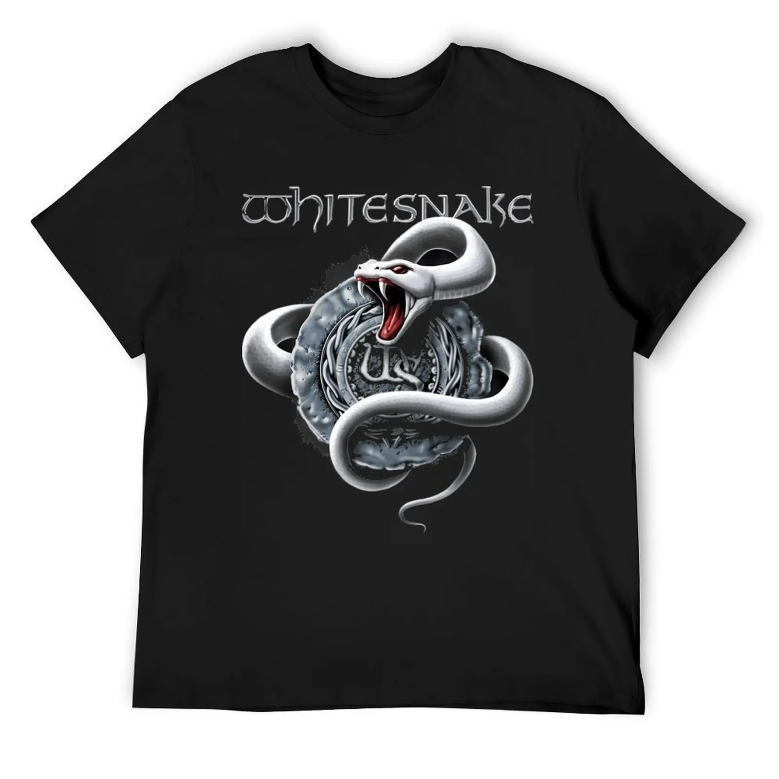 

Футболка с логотипом Whitesnake Band, фигурки аниме, черные мужские рубашки, футболка с рисунком