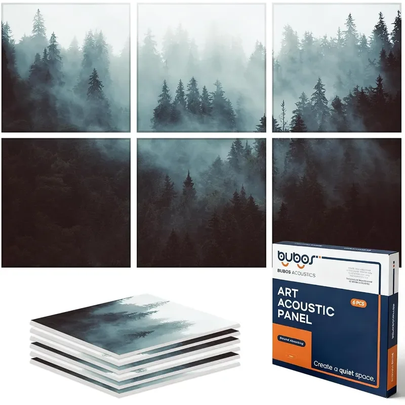 6 Pack Art Acoustic Wall Panels 70.8x47.2 Self Adhesive for Home Decor