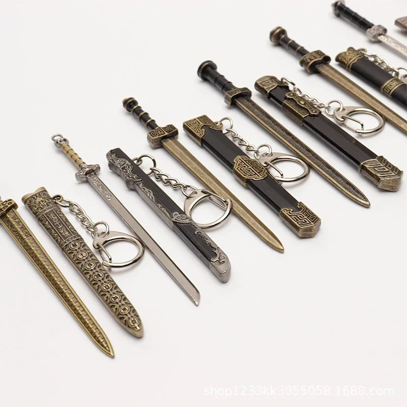1Pc Chinese Style Mini Ancient Sword Model Keychain Creative Craft Pendant 2026
