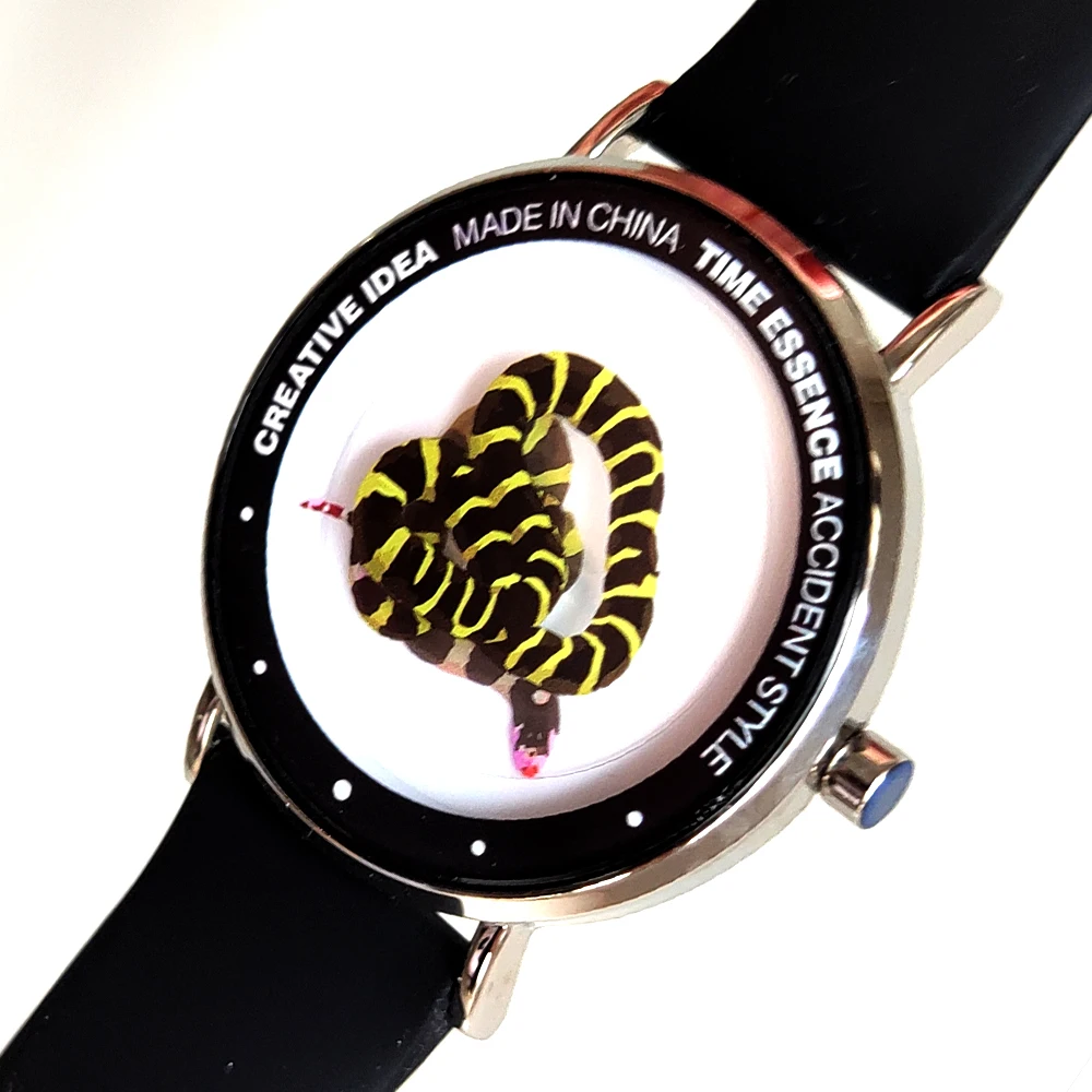 Montre serpent à quartz, design créatif, étanche