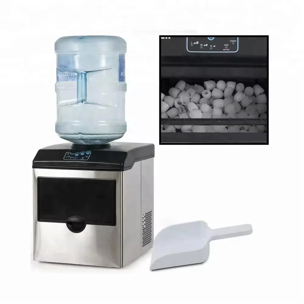 Top Selling Commercial Ice Maker Machine Countertop  Steel Ice Cube Maker Self-Cleaning Ice Maker for Home Kitchen Party