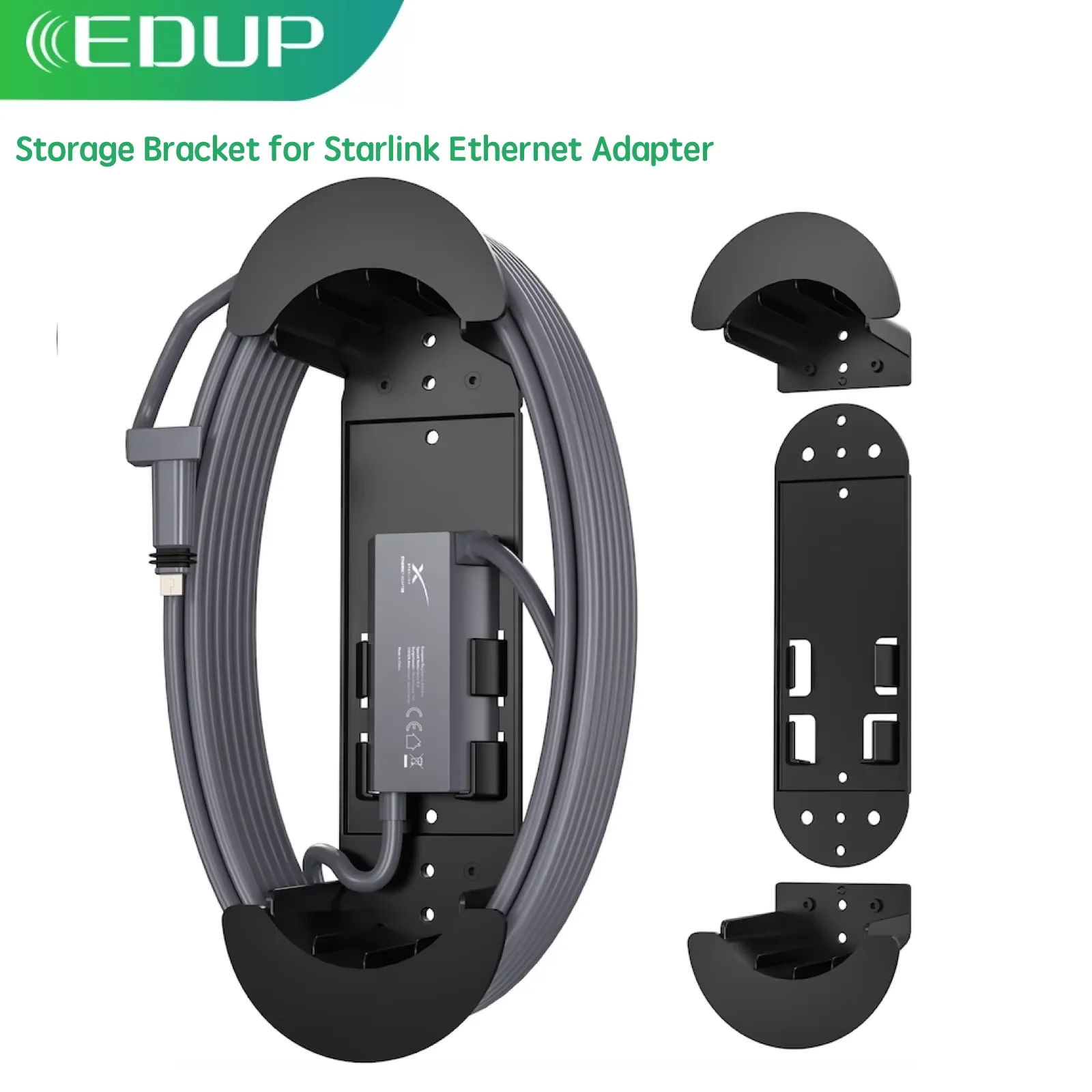 cabo-ethernet-edup-sk0003-starlink-2-em-1-com-suporte-de-armazenamento-pratico-kit-de-montagem-em-pacote-Unico-acessorio-de-cabo-em-abs