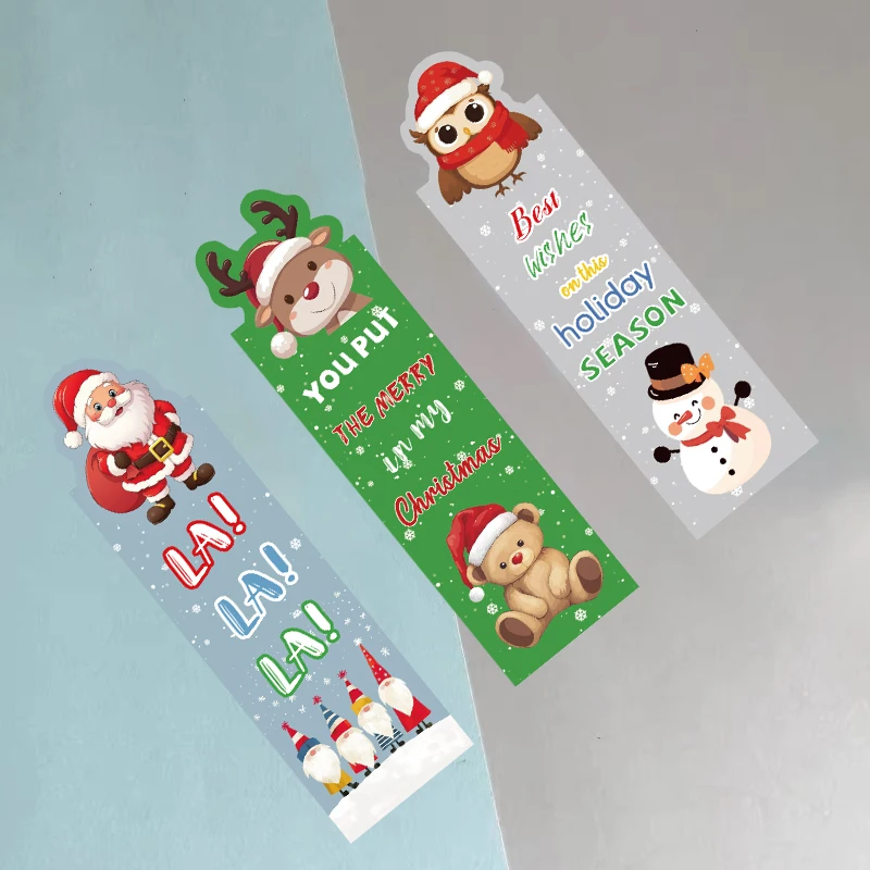 30PCS Christmas Bookmark Cartoon Decoration Reading Books Page Marking Students DIY Creative Gifts Page Marking Bookmarks