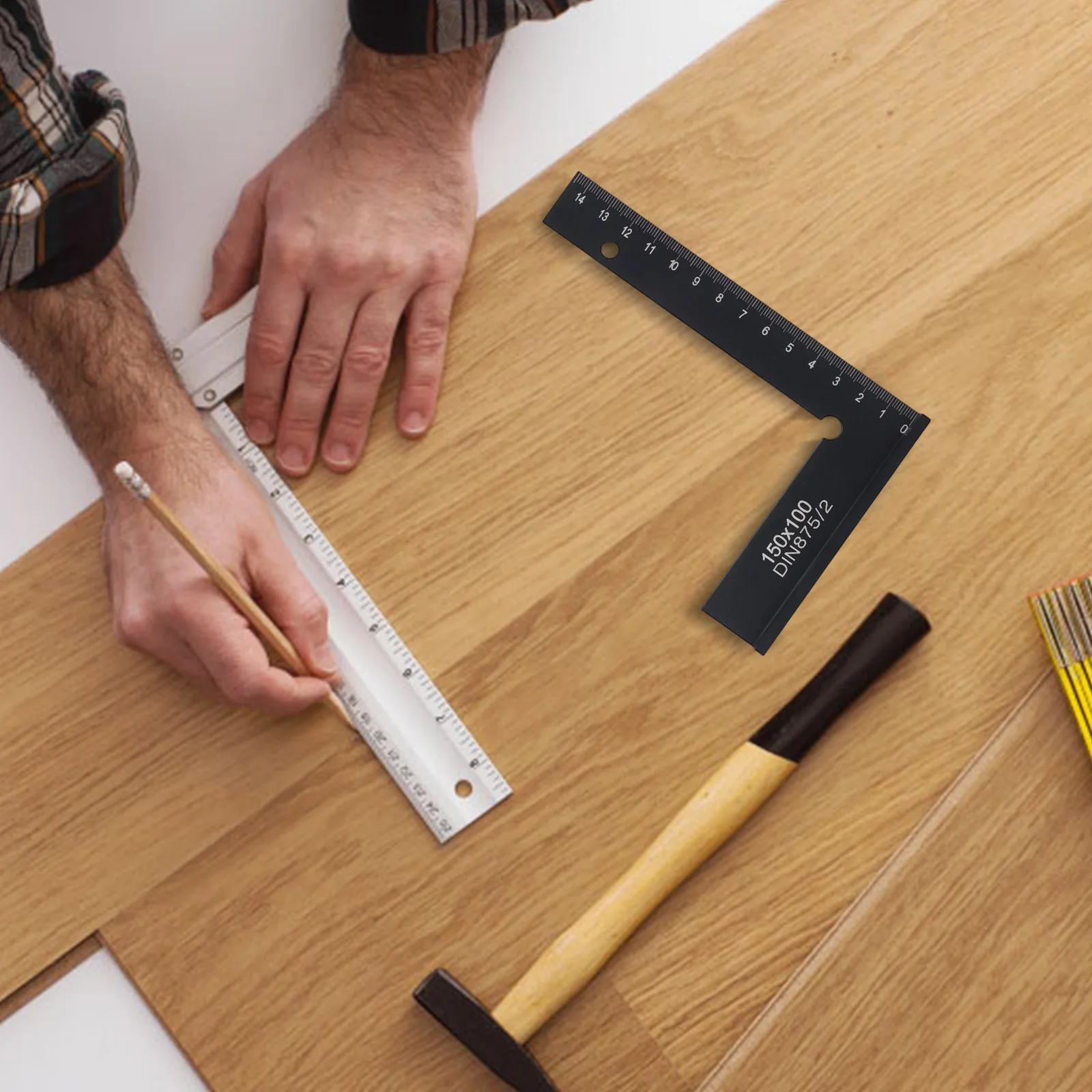 Woodworking Ruler 90-Degree Right Angle Square With Stand High-precision Measurements For Industrial Metalworking Cabinet Making