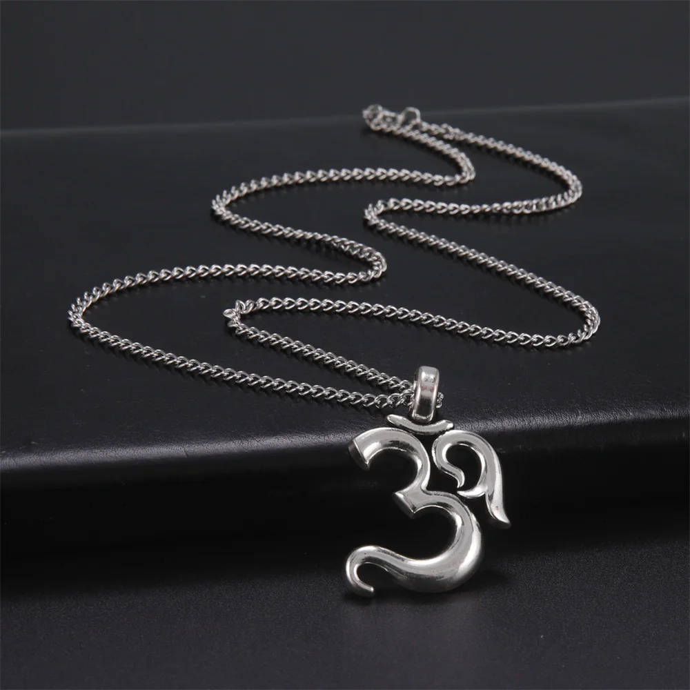 My Shape OM Hindu Yoga Necklaces AUM Ohm Buddhist Hinduism Yoga India Pendants Amulet Lucky Gift Fashion Jewelry for Women Men