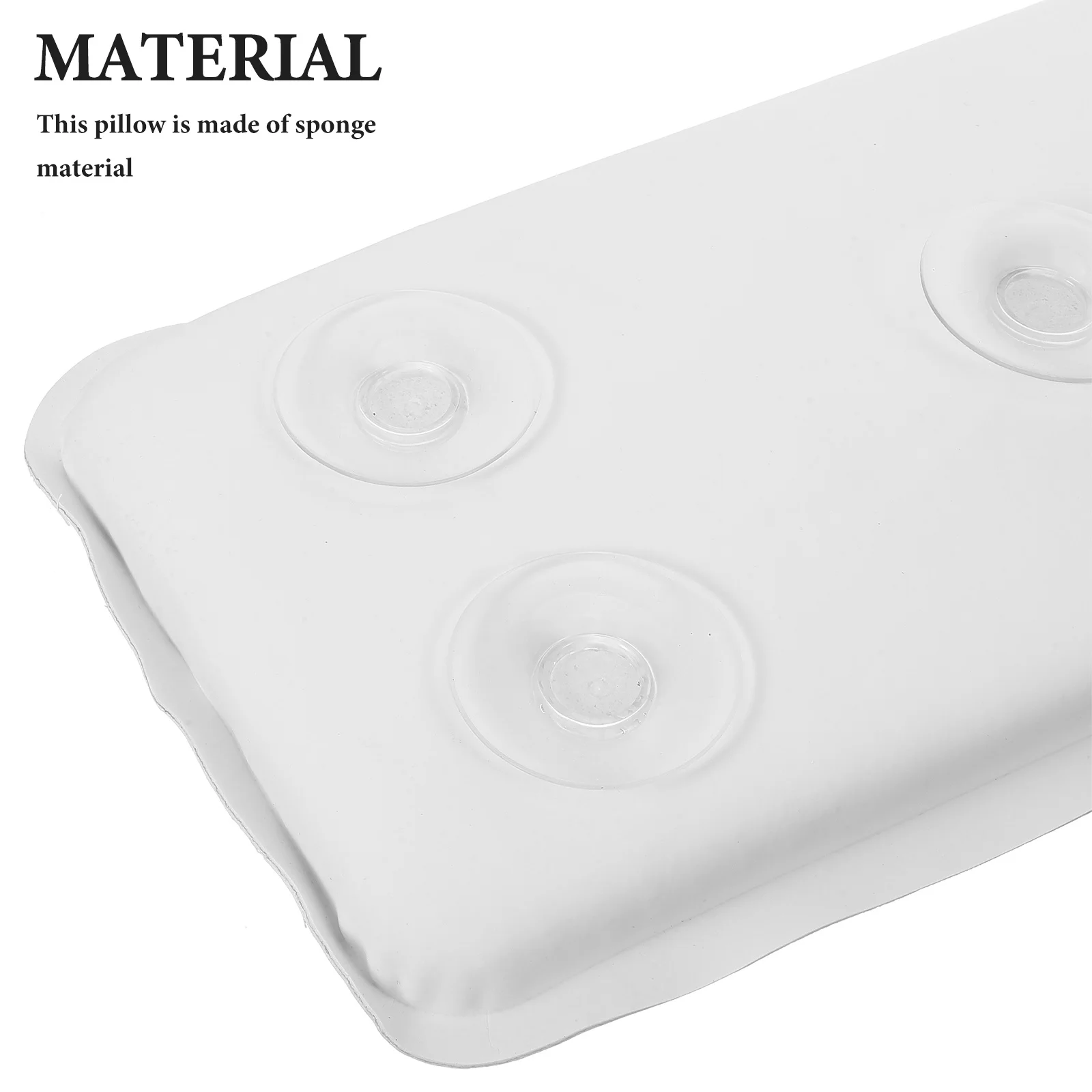 

1pc Bath Pillow Sponge Bathtub Cushion Waterproof Mildew Proof Spa Bathtub Pillows For Head Neck Shoulder Support White