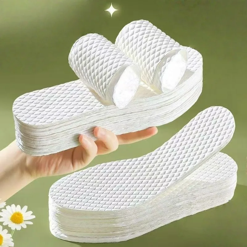 20/100pcs Disposable Insoles Breathable Sweat Absorbing Odor Control Shoe Inserts Travel Sports Foot Pads Outdoor Women Men