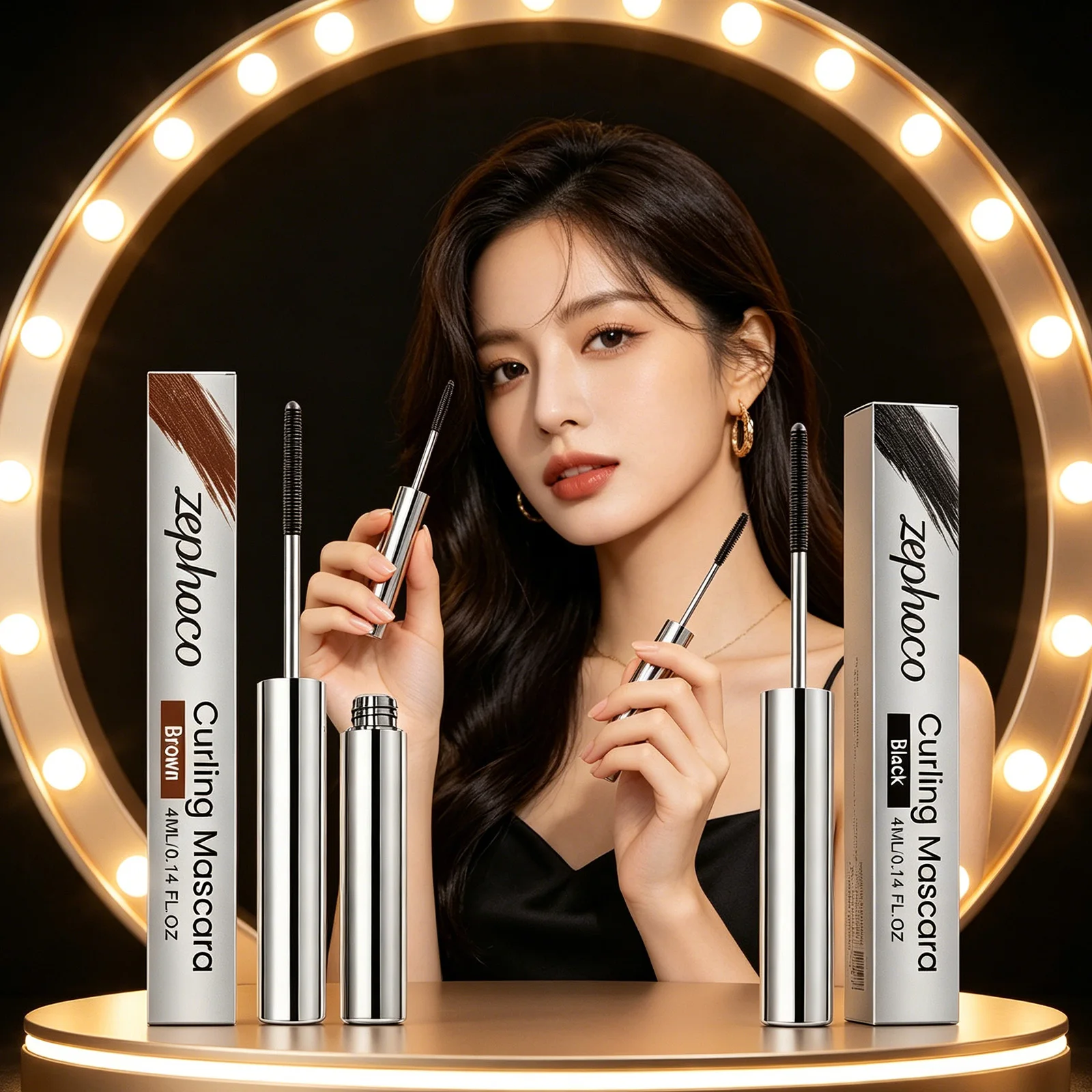 zephoco Lengthening Eyelash Mascara Lasting Smudge Proof Eyelash Extensions Eye Makeup Cosmetics Black Brown Waterproof Mascara