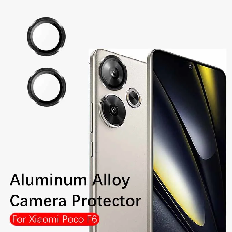 Aluminum Alloy Camera Protective Case For Xiaomi Poco F6 Pro Little F 6 6F PocoF6Pro Metal Bumper Tempered Glass Lens Rear Ring