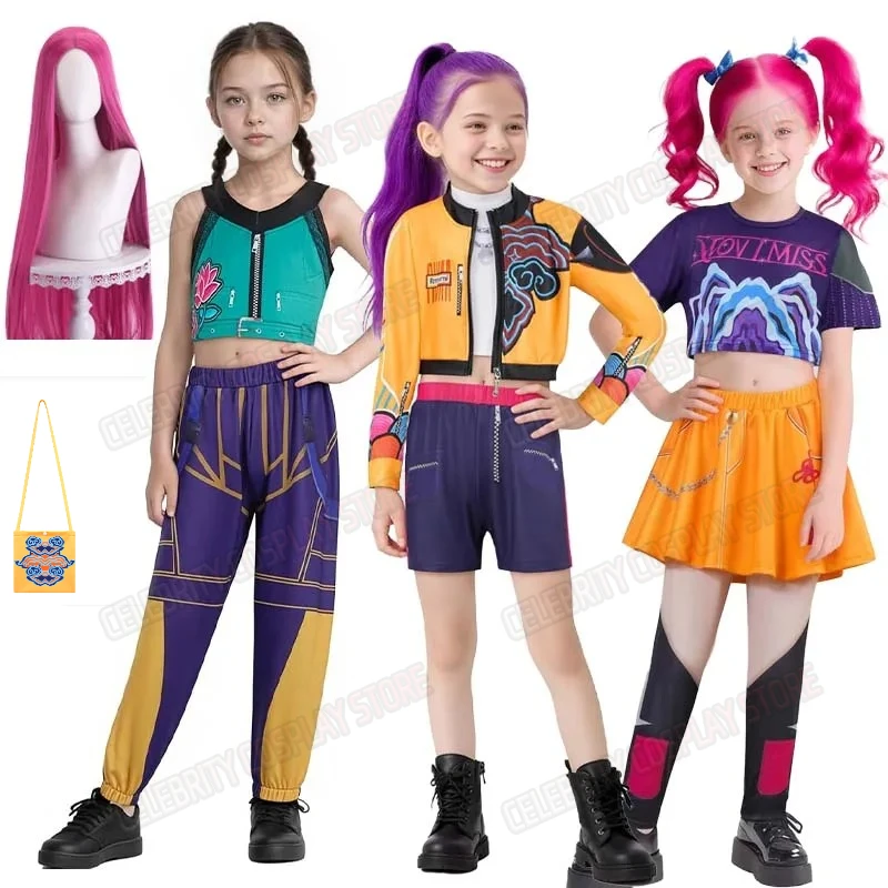 

New Anime Zoey Cosplay Costumes Demon Rumi Mira Role Play Uniform Full Set Top Pants Hunters 3D Print Halloween Dress Up Suits