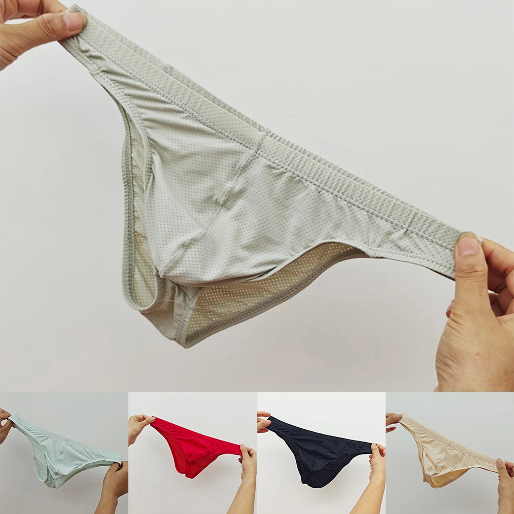 

Нижнее белье на половину бедра для мужчин, размер M-2XL, сетчатые трусики с низкой талией и выпуклым мешочком, трусы-бикини, удобное нижнее белье