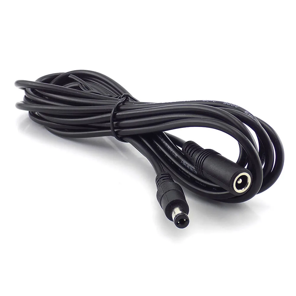 DC Cable Extension Power Extend Cord 12V DC 5.5mmx2.1mm Connector Wire For LED Strip CCTV Camera C4