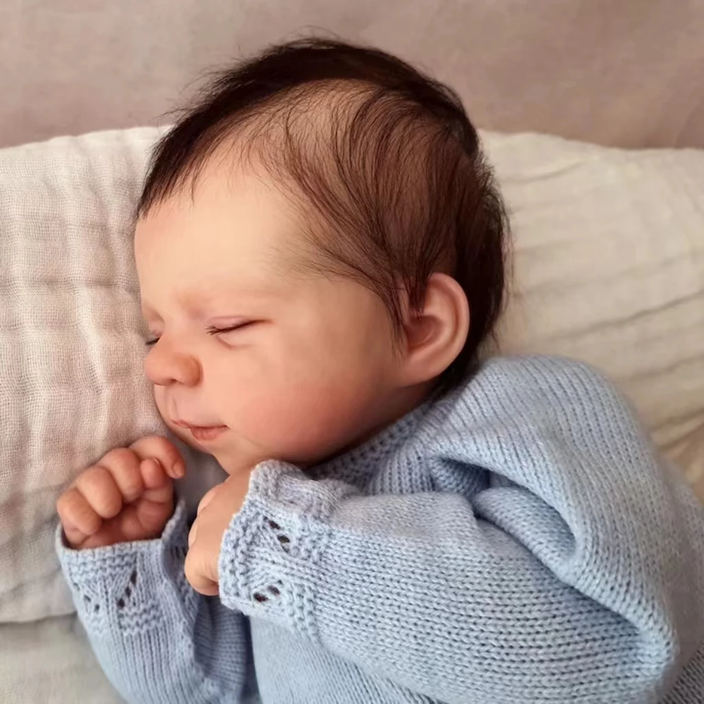 50cm Waterproof Close Eyes Pascale Bebe Reborn Boy With Rooted Hair Whold Body  Silicone Vinyl Lifelike Real Newborn Baby Boy
