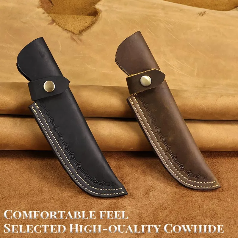 RIYAO Vintage Knife Sheath Leather Holster For Belt Outdoor Fixed Blade Knives Case Survival Hunting Straight Knife Dagger Cover