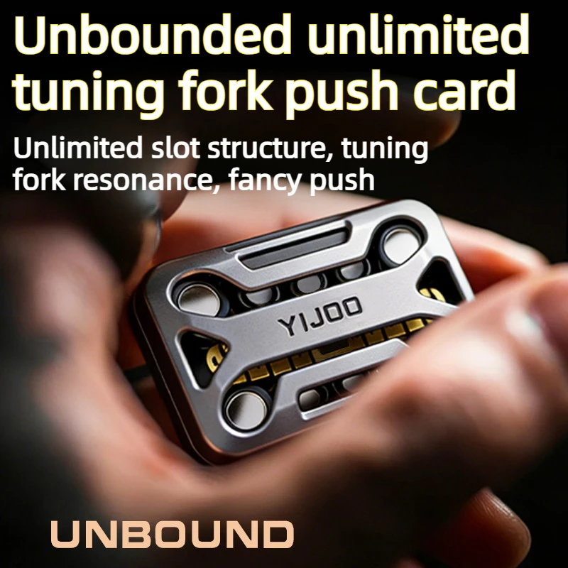 YIJOO EDC Boundless Fancy Competition Unlimited Position Tuning Fork Fingertip Card Pushing Desktop Decompression Toy
