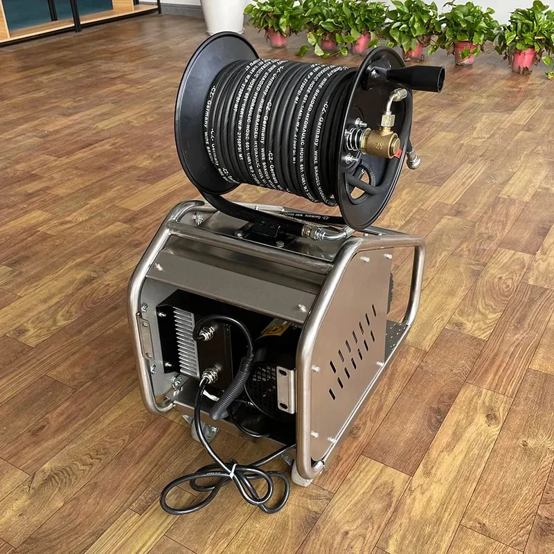 Electric High Pressure Water Jet Sewer Pipe Cleaning Machine 130bar 25lpm with Core Pump Two-Item Dredging Component for Home