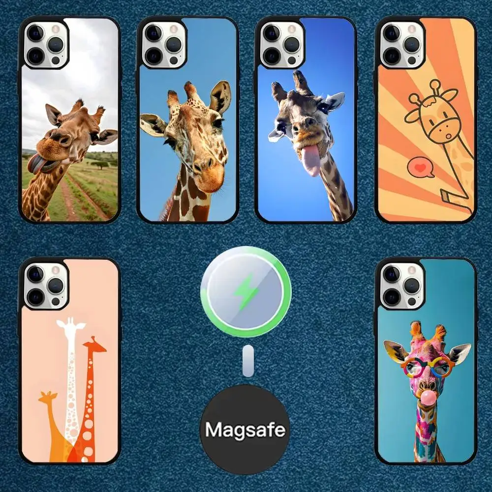 

Giraffes Cute Animal Phone Case For iPhone 16,15,14,13,12,11,Plus,Pro,Max Mini Magsafe Magnetic Wireless Charging