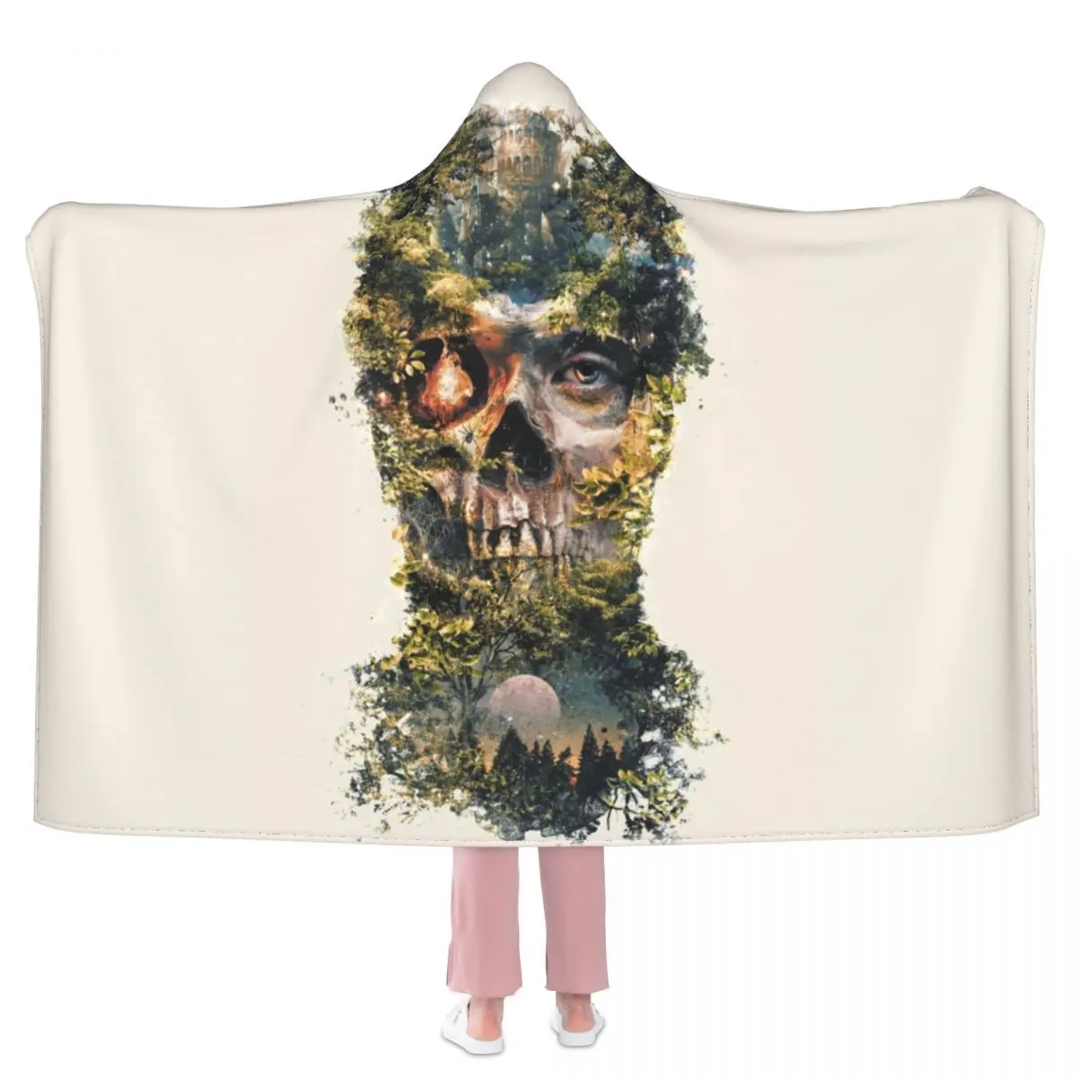 

Halloween The Gatekeeper Blanket Dark Surrealism Cozy With Hood Fleece Blanket Cold Soft Cheap Bedspread