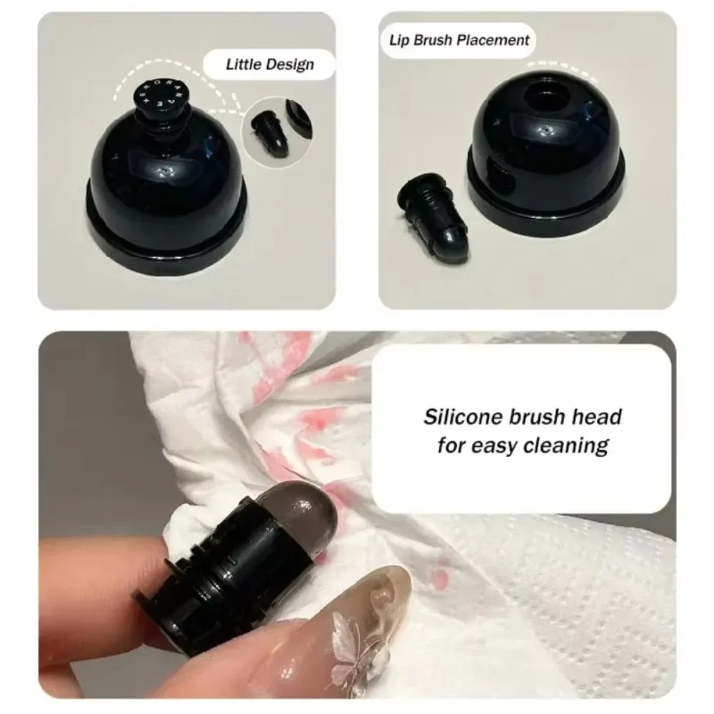 Nuovo lucidalabbra solido gelatina con pennello in silicone Specchio antiaderente Tinta per labbra Idratante Rossetto di cristallo in scatola Fango idratante