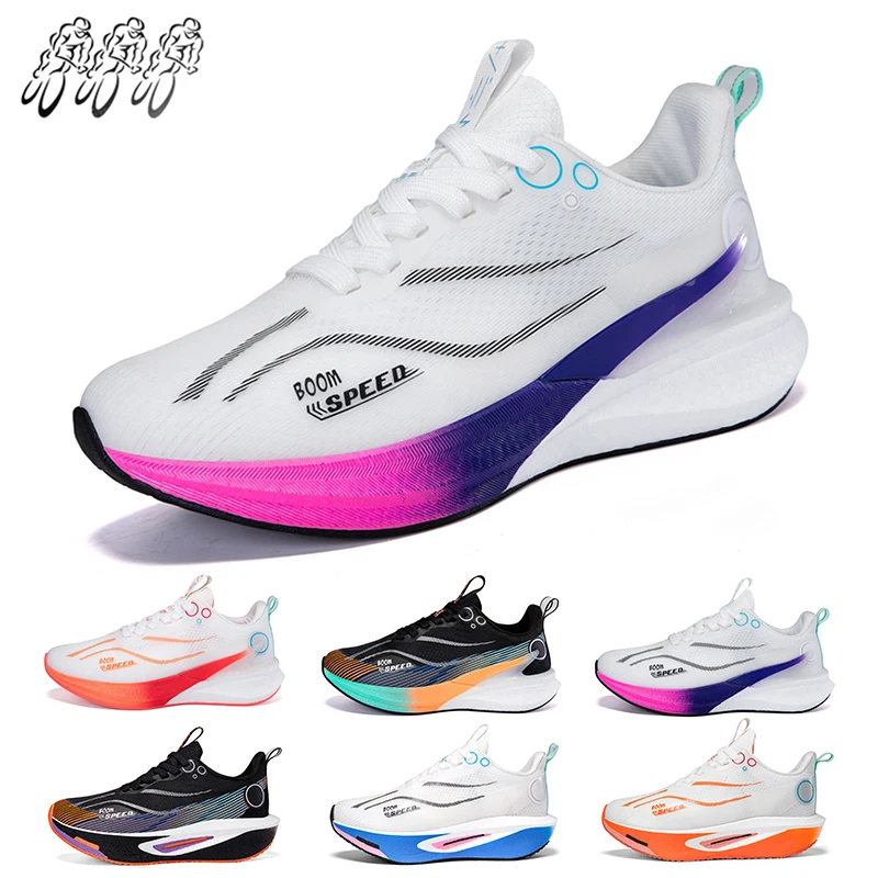 

Мужские кроссовки для бега, профессиональные кроссовки для марафона с карбоновой пластиной, амортизирующие, с устойчивой поддержкой, женские дышащие спортивные кроссовки