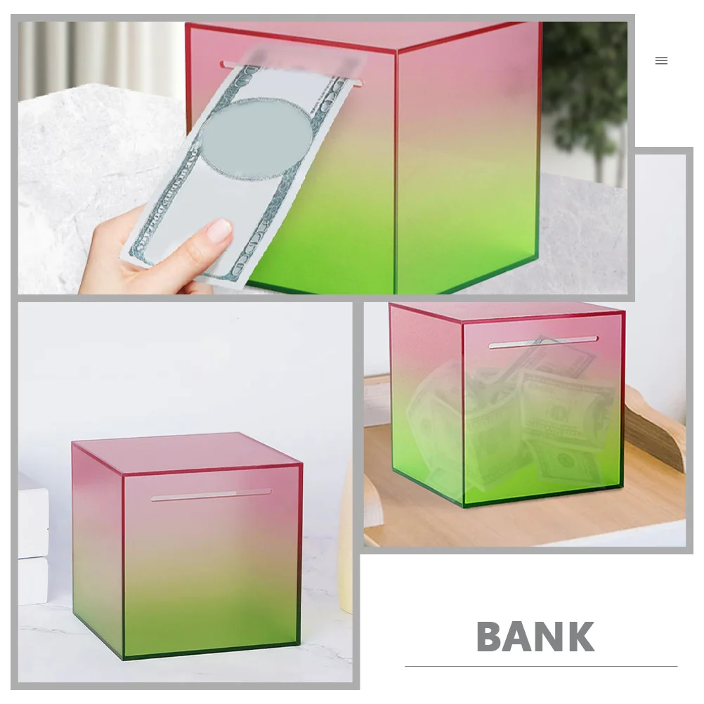 

Only Saving Piggy Bank Acrylic Smooth Stain Resistant Surface Unopenable Saving Coin Jar Cash Container for Home and Office