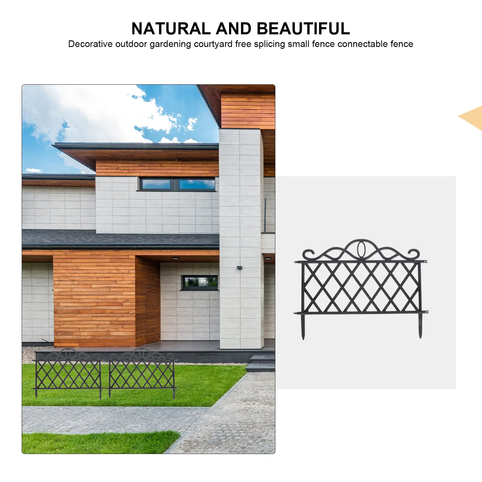 

Splicing Small Plastic Garden Decor Outdoor Lawn Partition Sturdy Lightweight Durable Easy Install Dog Animal Barrier Round Head