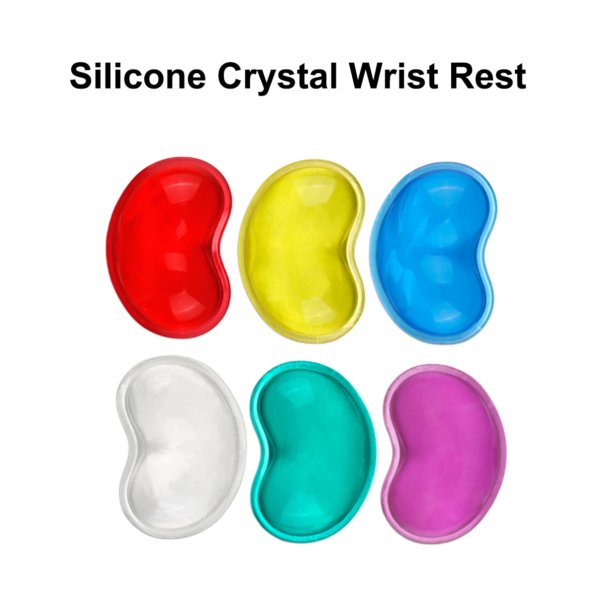 Crystal Clear Silicone Wrist Rest Mouse Pad, Soft Ergonomic Heart-Shaped Design for Home Office Game,Cute Mini Desktop Accessory