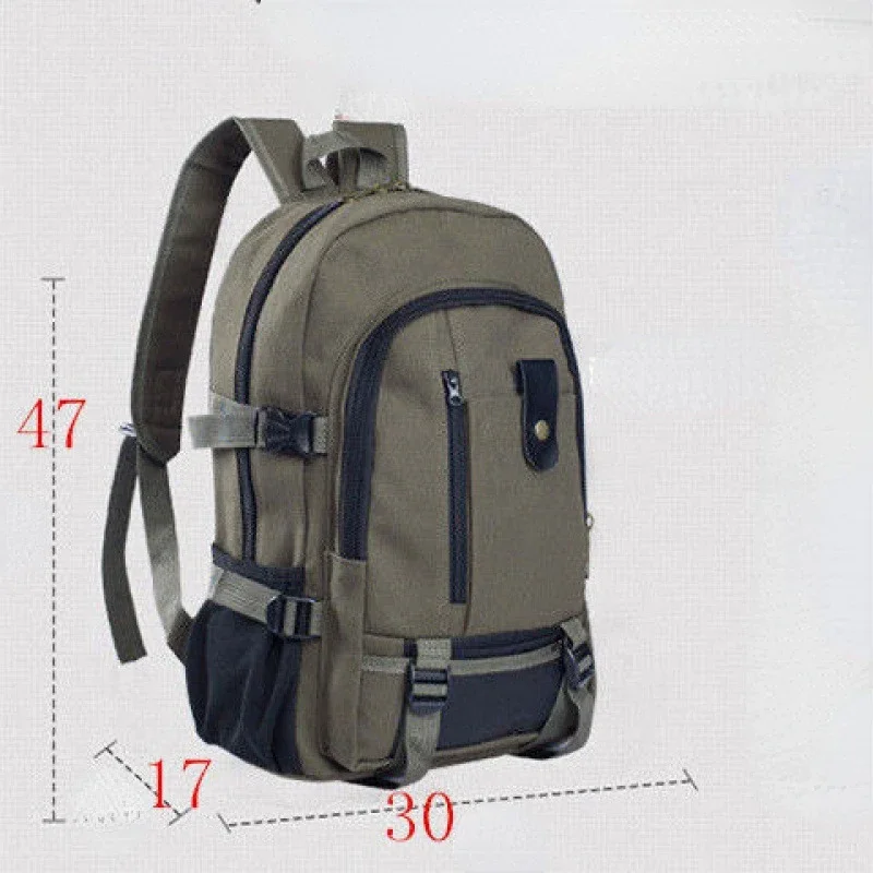 2025 Mountaineering Bag Backpack for Men Canvas Large Capacity High School Backpacks Outdoor Travel Camping Bag Computer Bag