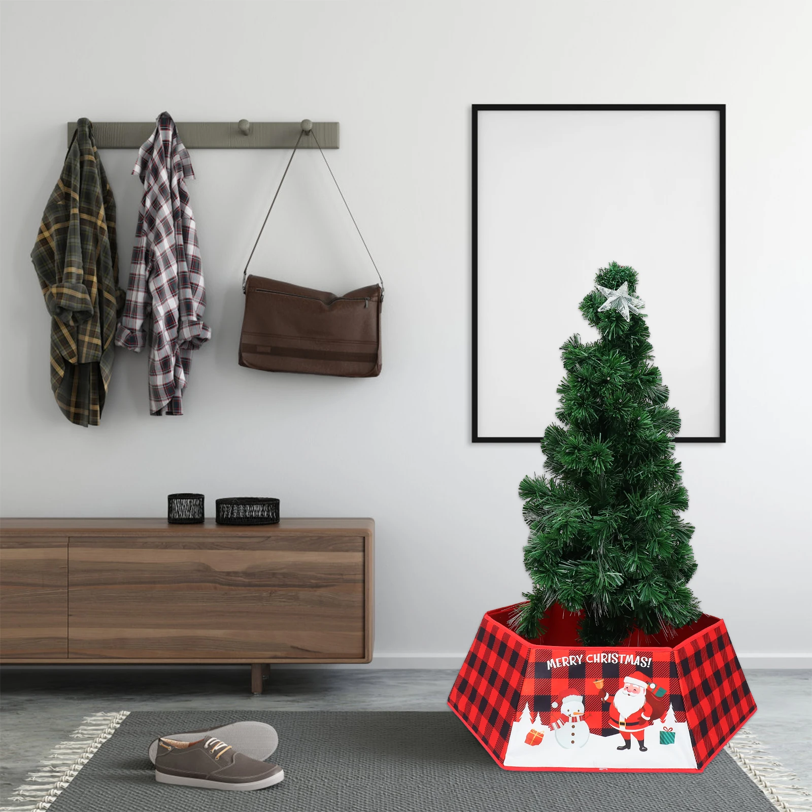 

1pc Christmas Non-Woven Foldable Floor Mat Decor Home Office Party Supplies Xmas Tree Apron Non-Woven Tree Skirt Base Cover