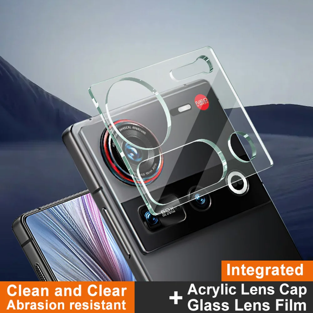 IMAK لـ ZTE nubia Z70S Ultra 5G / nubia Z70 Ultra 5G واقي عدسة الكاميرا من الزجاج المقسى + غطاء عدسة أكريليك