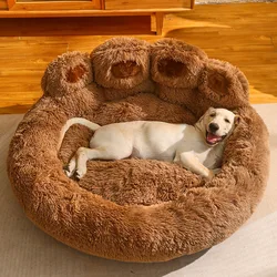 Dog Bed Cat Pet Sofa Cute Bear Paw Shape Comfortable Cozy Pet Sleeping Beds For Small Medium Large Soft Fluffy Cushion Dog Bed