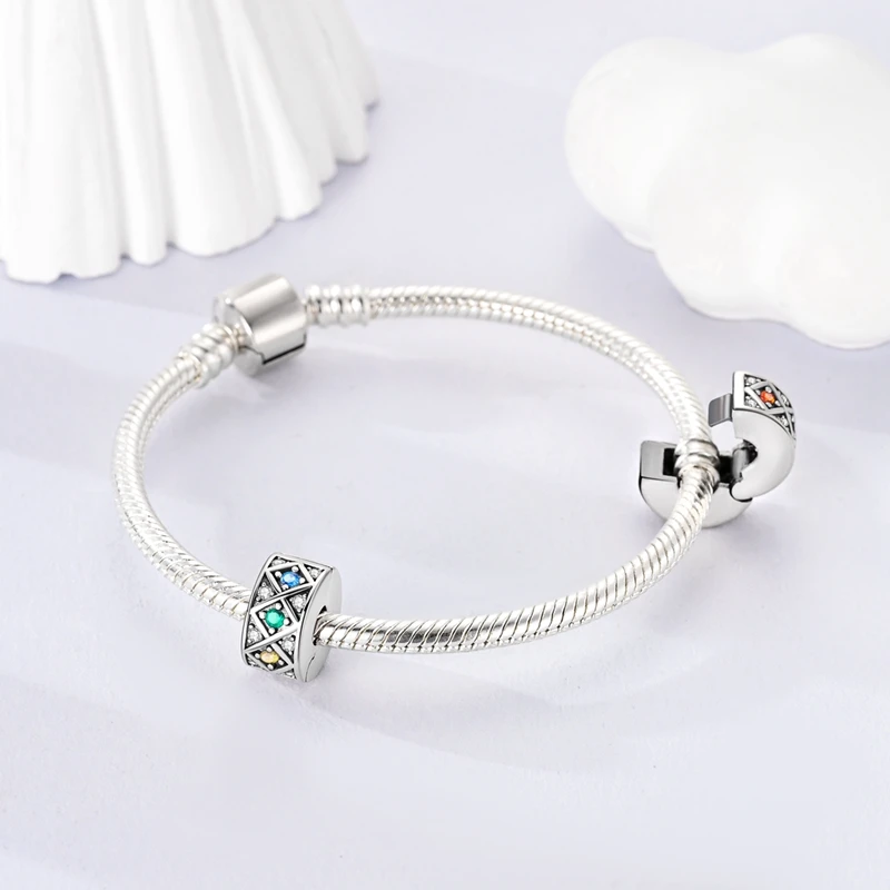 Colorful 925 Sterling Silver Butterfly Love&Colorful Magic Cube&Blue Cruise Beads Charm Fit Brand Bracelet DIY Jewelry