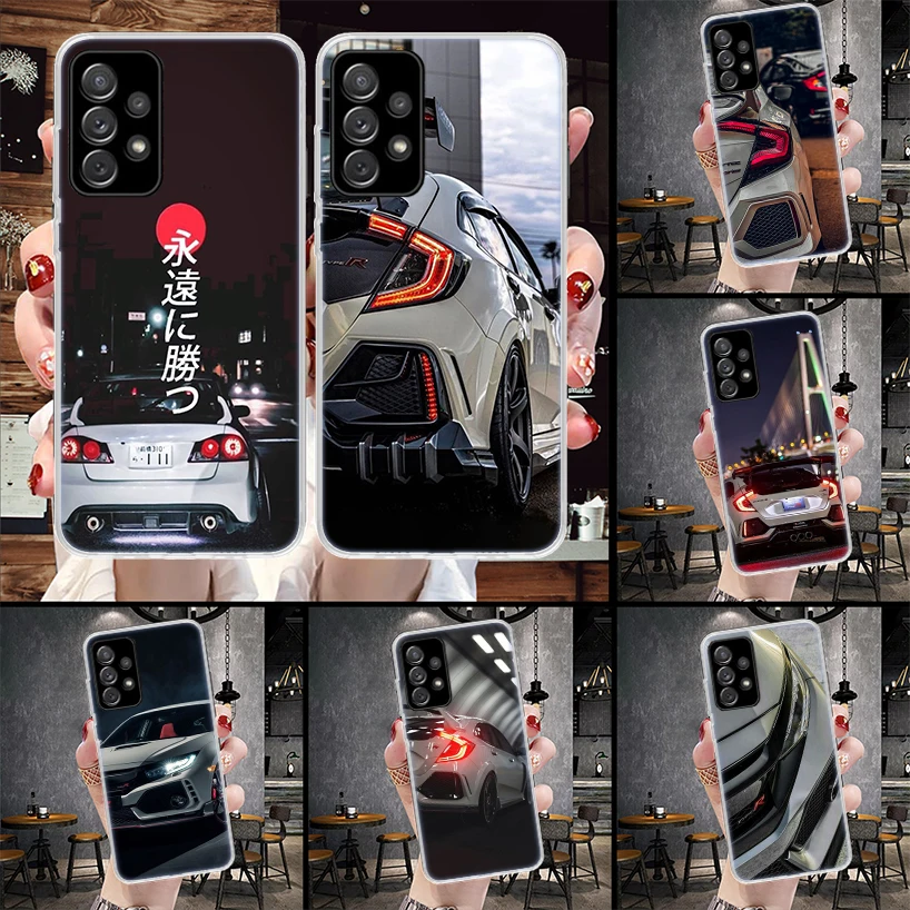 JDM Type R Civic Sport Car Phone Case For Samsung Galaxy A55 A54 A53 A52 A15 A14 A13 A12 A35 A34 A33 A32 A25 A24 A23 A22 A04S A0