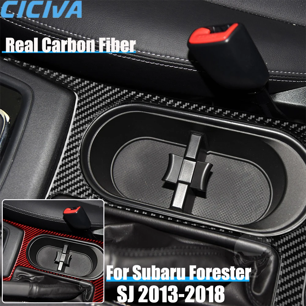 

Real Carbon Fiber Car Accessories Gear Shift Surround Cover Soft Sticker For Subaru Forester SJ 2013 2014 2015 2016 2017 2018