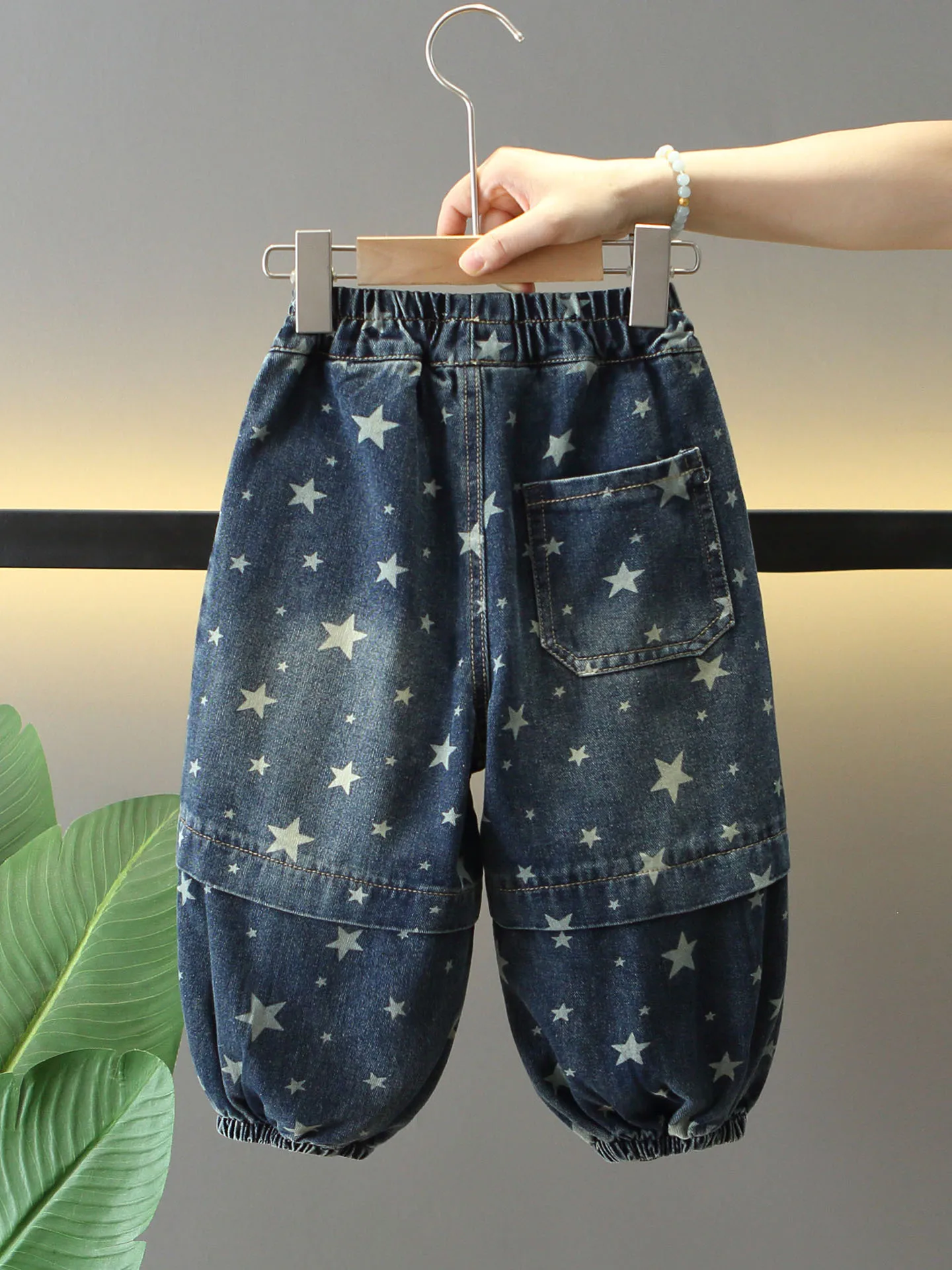 Spring fall Big Boys Jeans Kids Ripped Denim Pants For Children Star Pattern Trousers Boy Clothing Outer Wear Jeans Pants 2-11Yr