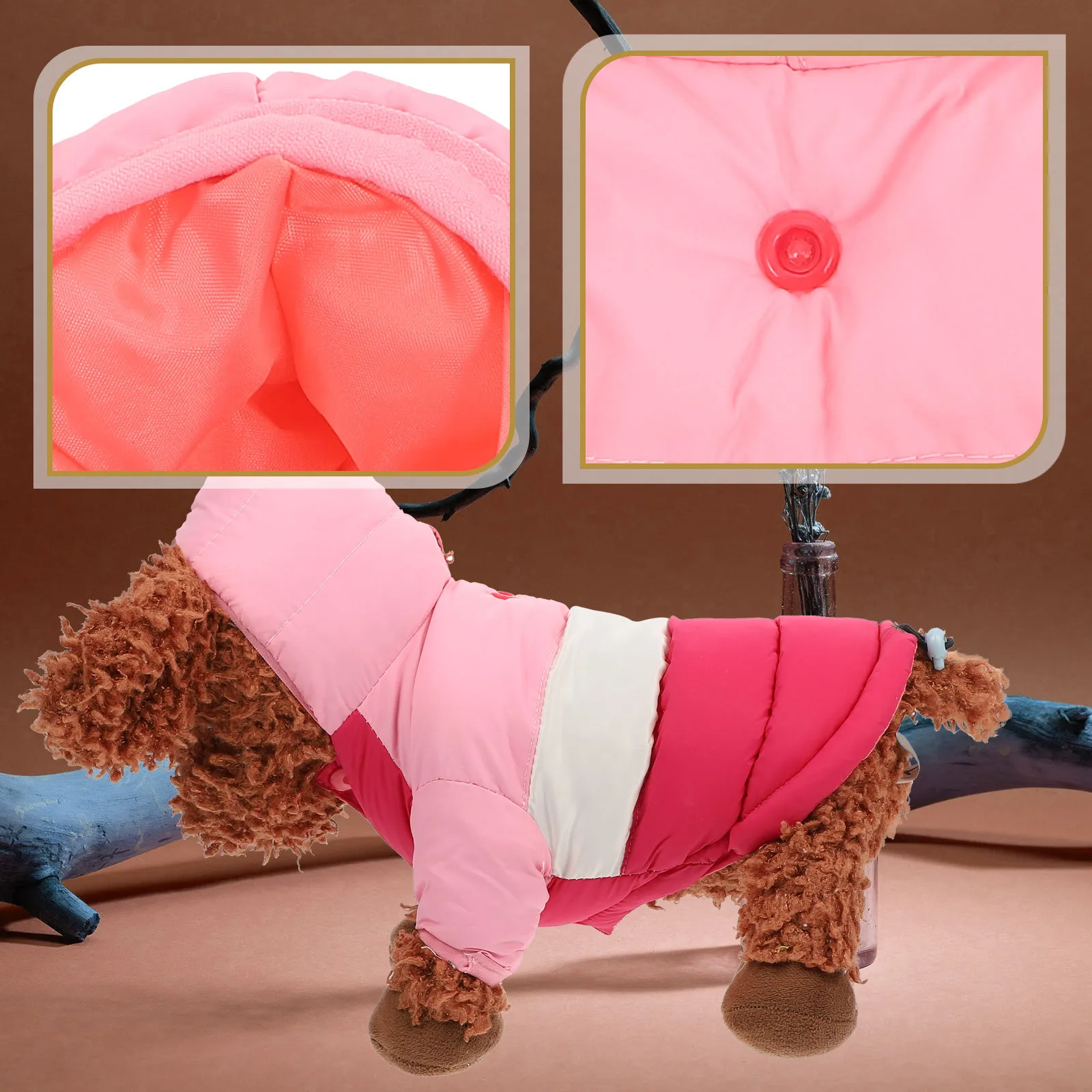 

1Pcs Down Cotton Vest Dog Winter Coat Warm Adjustable Size Pet Clothes Outdoor Hoodie Warm Dog Apparel Puppy Winter Coat