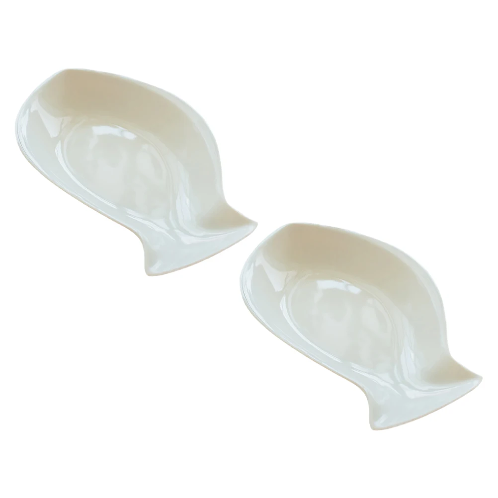 

2Pcs Ceramic Fish Plate Safe Food Holder for Family Dinners Restaurants Hotels Ceramic Plates Portable Food Container