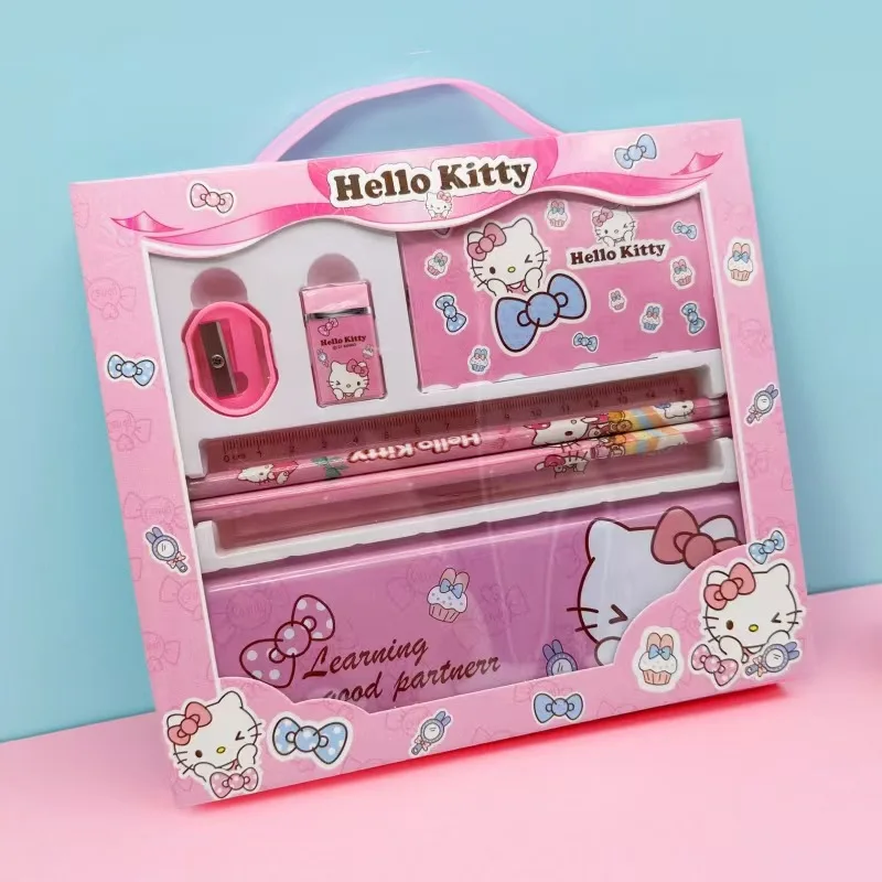 

Sanrio Hellokitty cute School stationery set gifts for children's school supplies handheld stationery children's day gifts