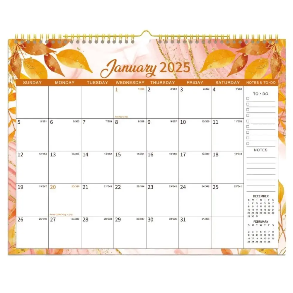 Time Tool 12 Months English Wall Calendar Creative Colorful Calendar Planner To Do List Notes Coil Calendar Student Gift