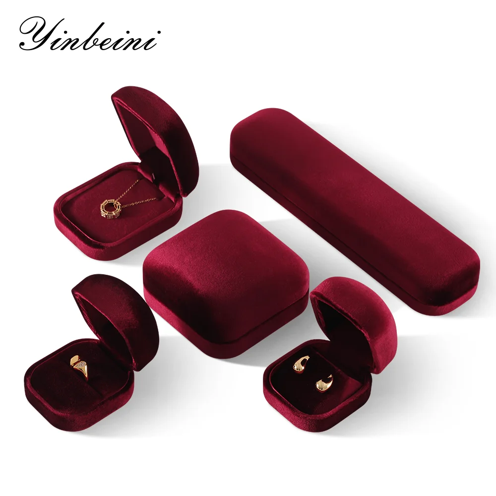 Yinbeini Wedding Ring Box Velvet Jewelry Box Collection Bracelet Necklace Pendant Storage Case Jewelry Display Organizer H030