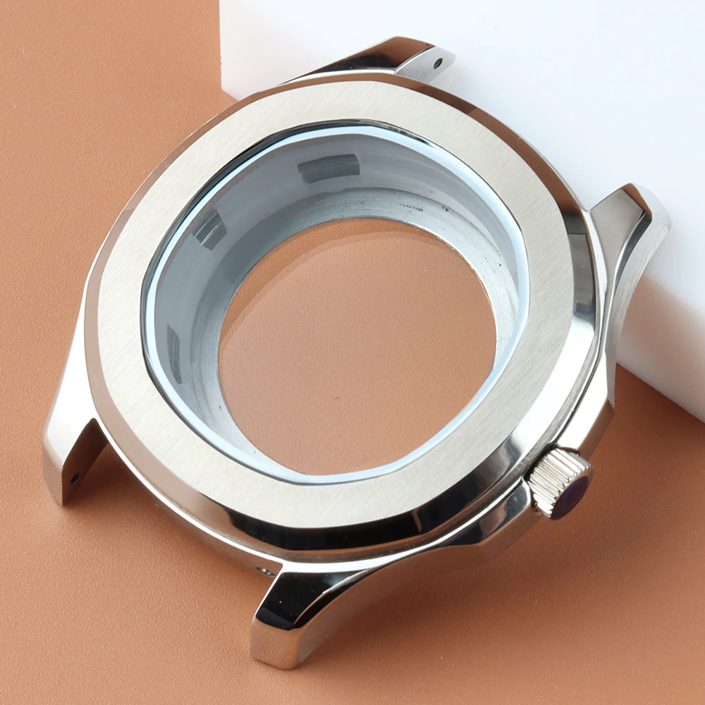 42mm Watch Case 10ATM Waterproof Green Rubber Bracelet 31.5mm Dial Hands For NH35 NH36 Movement Stainless Steel Aquanaut Case