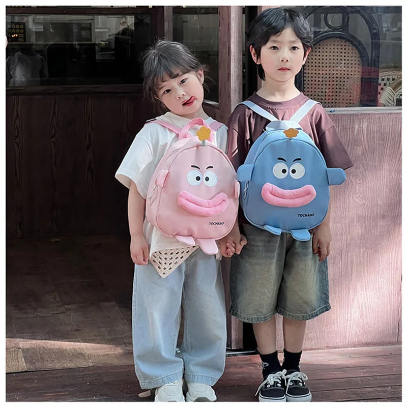 2024 New Kids Backpack Cartoon Funky Style Curved Shoulder Strap Fashion Kindergarten Backpack Nylon Girl Boy Bag