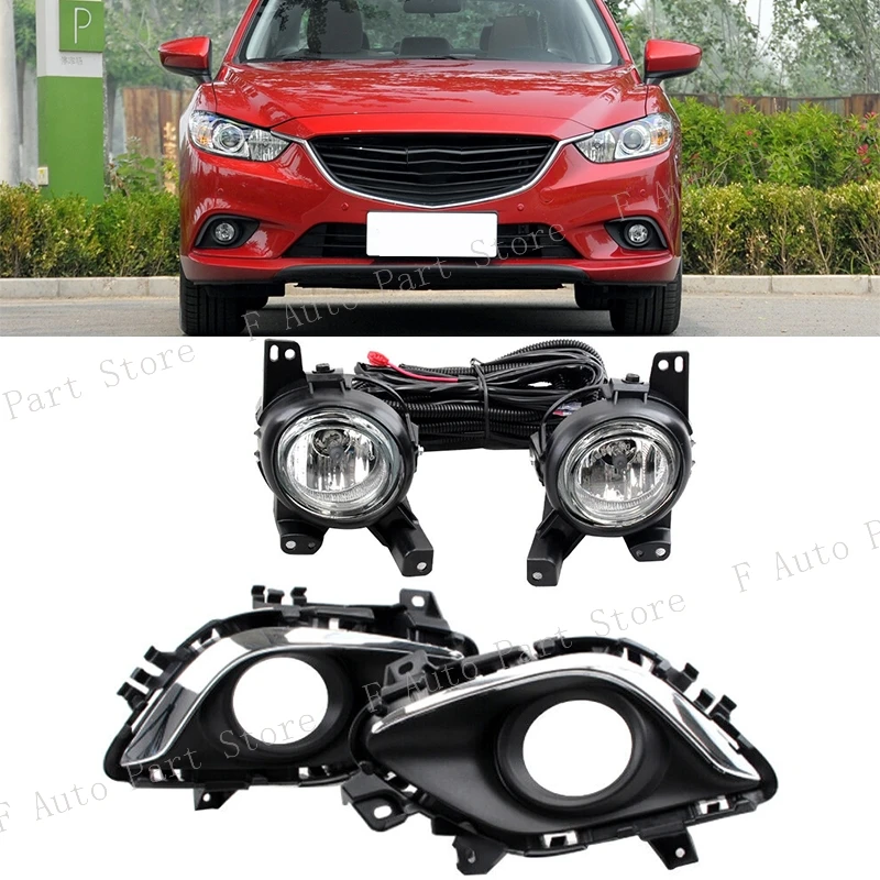 

Foglight Foglamp For Mazda 6 Atenza M6 2013 2014 2015 Front Bumper Fog Lamp Light Cover Frame Hood Bezel Harness Kit