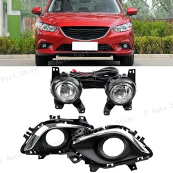 Foglight Foglamp For Mazda 6 Atenza M6 2013 2014 2015 Front Bumper Fog Lamp Light Cover Frame Hood Bezel Harness Kit