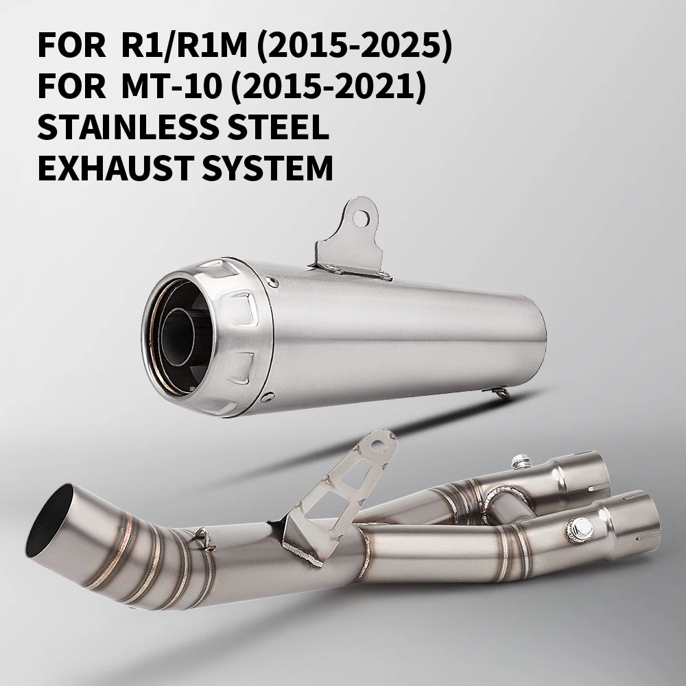 

Slip On For YZF-R1 R1 R1M 2015-2025 MT 10 2015 - 2022 Motorcycle Exhaust Escape System Mid Link Pipe Connect Original Muffler
