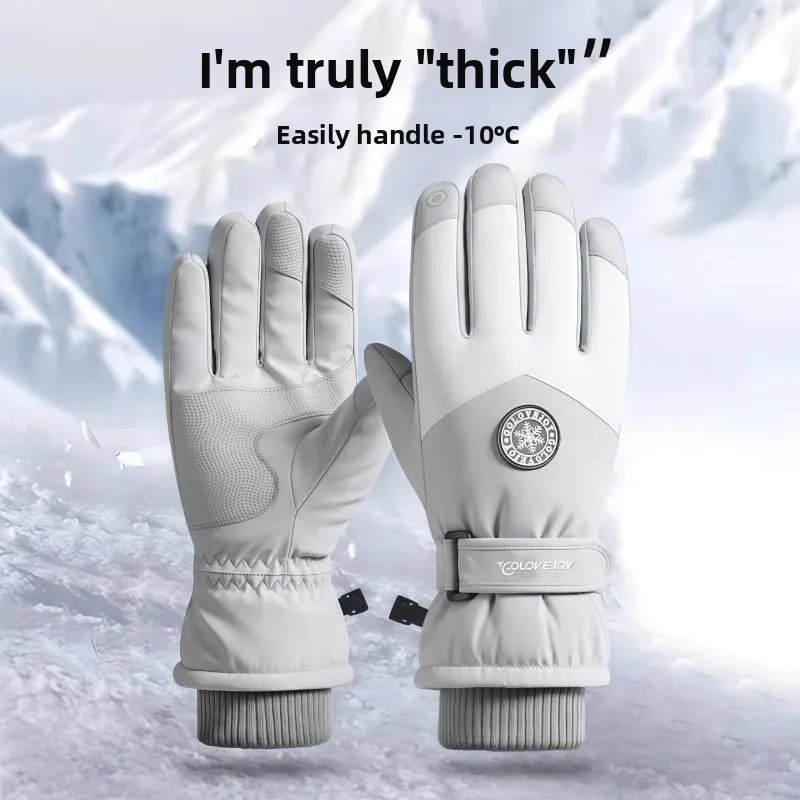 

Зимние перчатки Thiened Fce для активного отдыха, путешествий, катания на лыжах, езды на велосипеде, с сенсорным экраном, водонепроницаемые, теплые, защитные от холода, для мужчин и женщин
