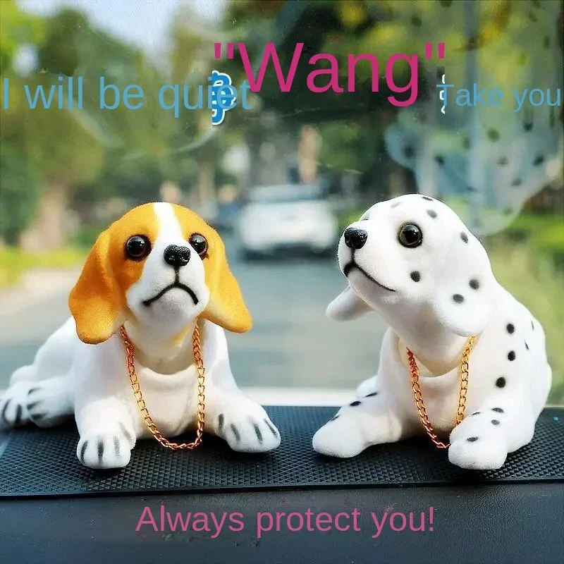 Car Decoration Shaking Head Figure Cute Cartoon Cute Pet Car Doll Dog Interior Decor Car Supplies